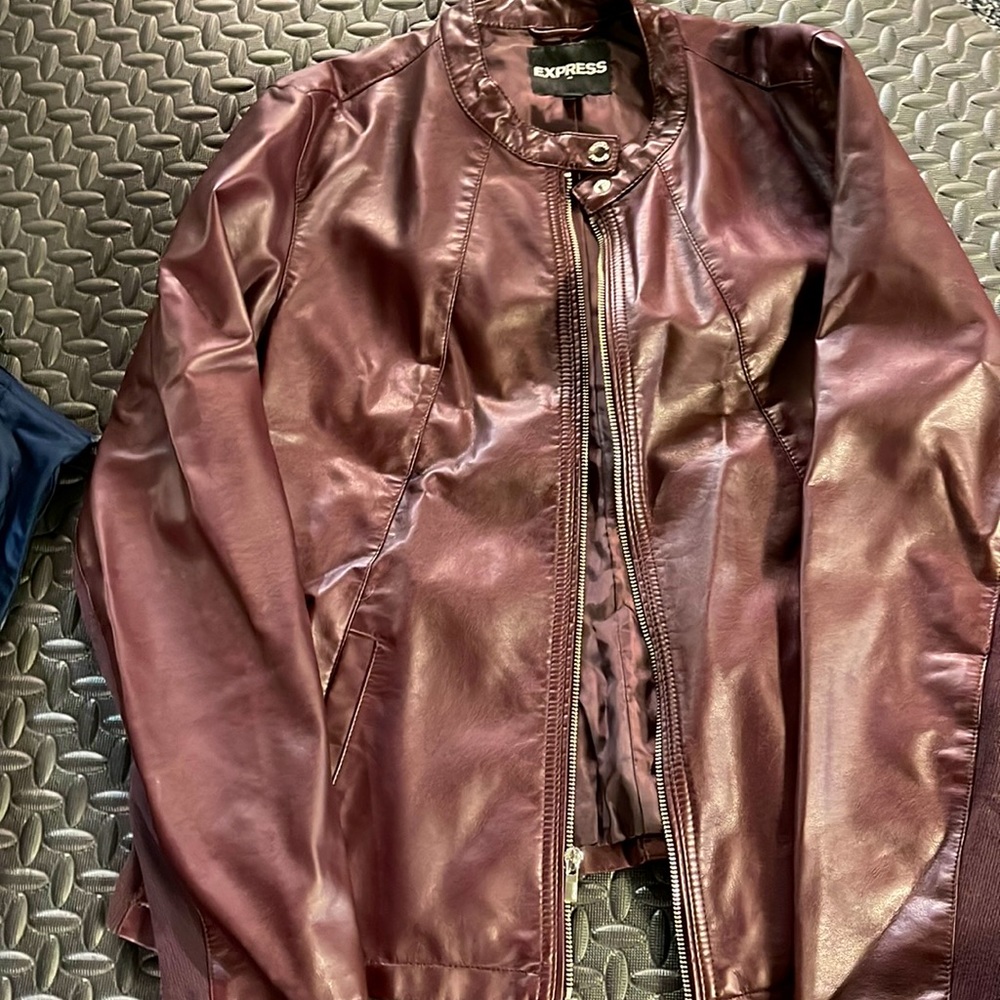Express maroon pleather jacket